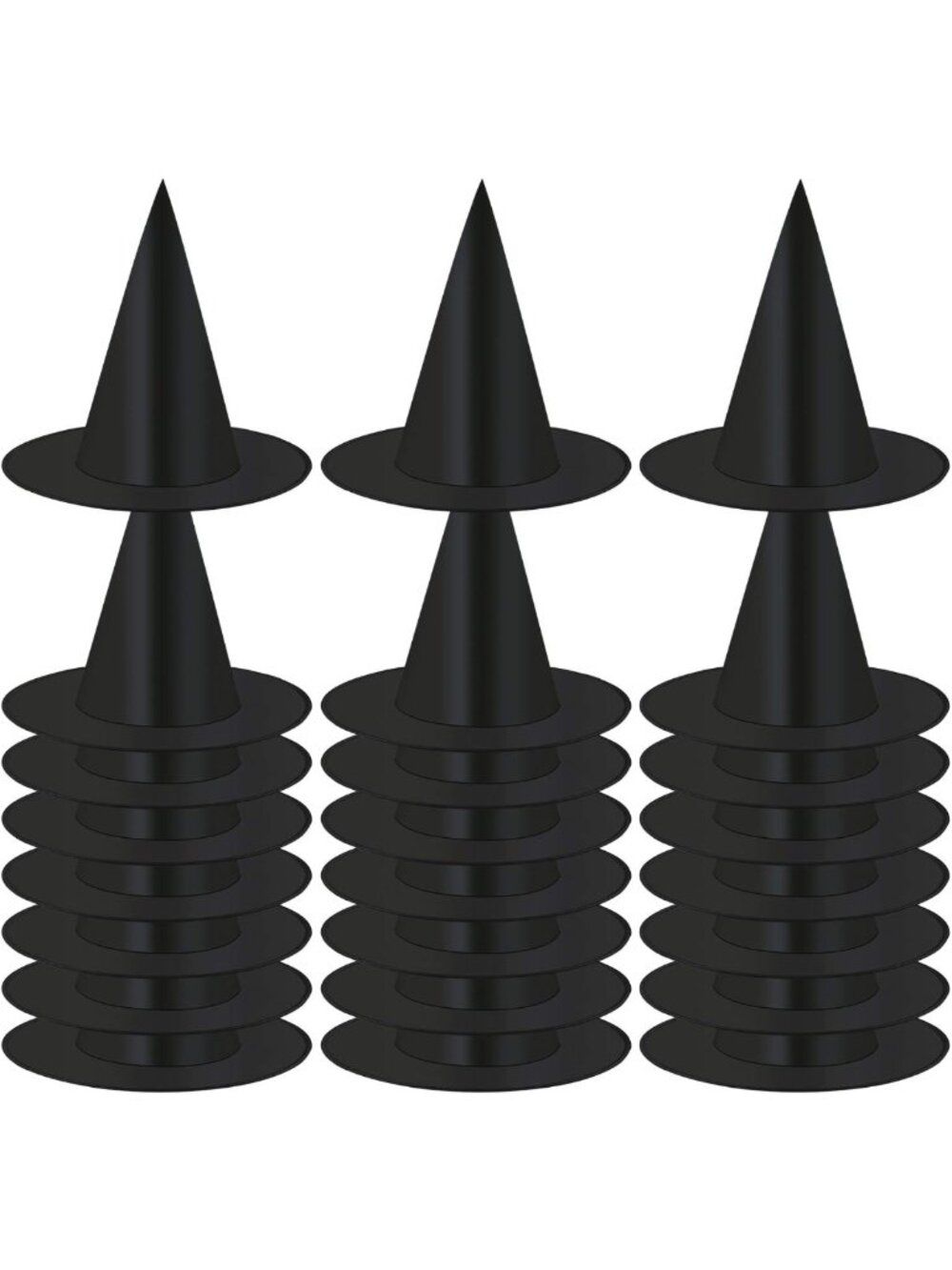 24 Halloween Witch Hat Costume Accessories - 24 Pcs Black Decor for Parties